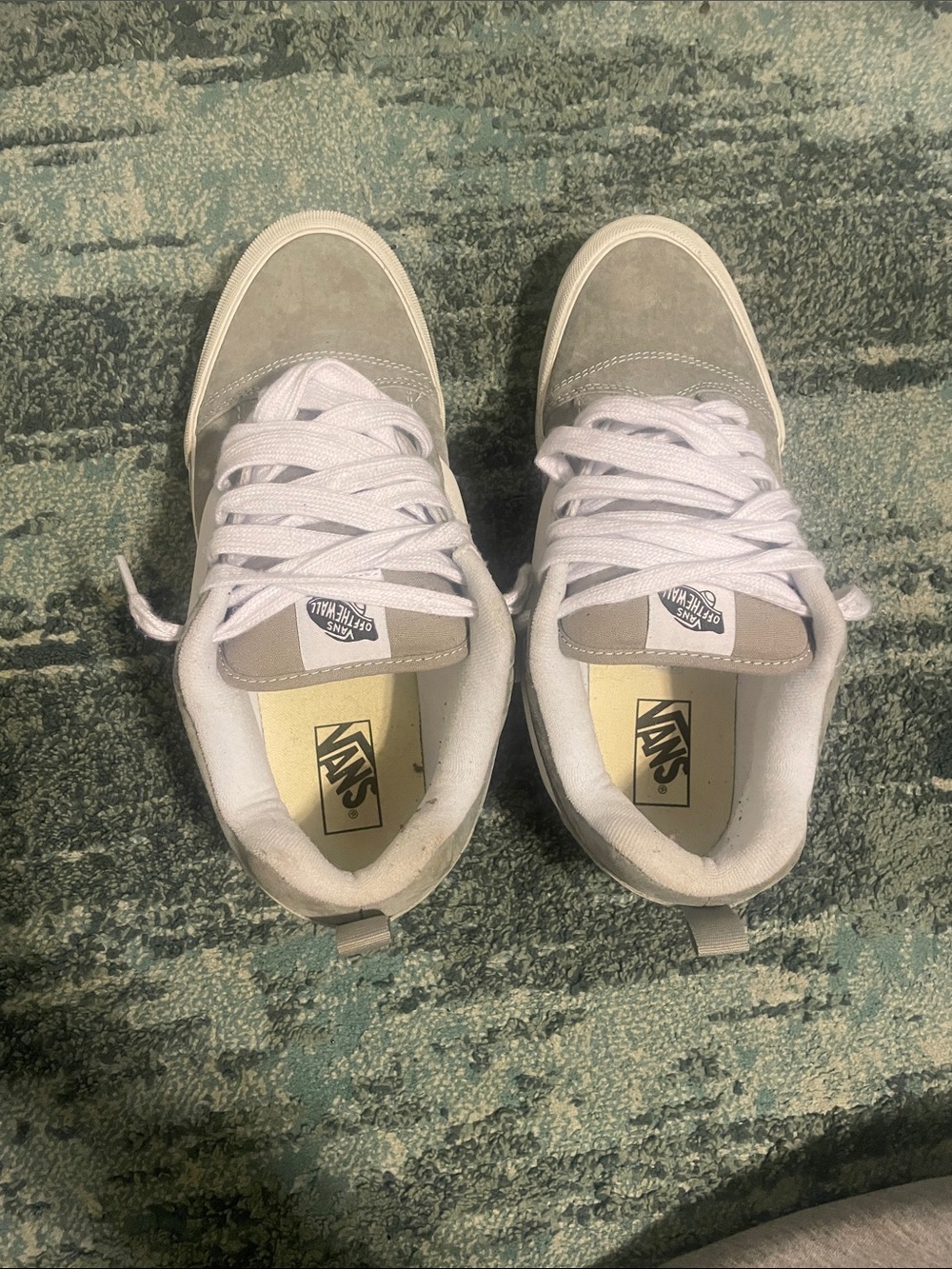 Vans Kids Light Gray and White Low-Top Sneakers